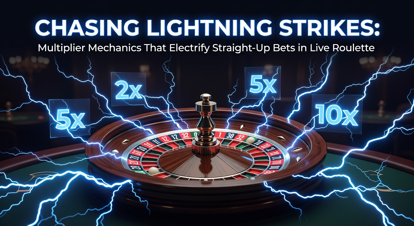 Ein dynamisches Live-Roulette-Rad mit leuchtenden Blitz-Multiplikatoren auf ausgewählten Feldern, das die Spannung der Straight-Up-Wetten einfängt