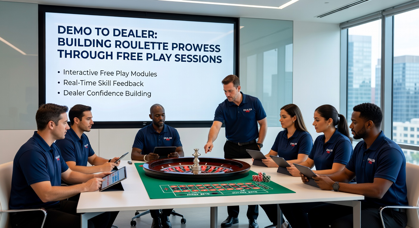 Ein Spieler am Computer, der vom Demomodus zu einem Live-Dealer-Roulette-Tisch wechselt, mit Bildschirmen, die Strategien und Gewinne zeigen